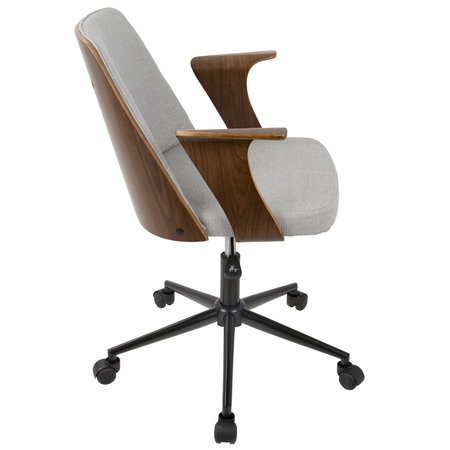 Lumisource Verdana Office Chair in Walnut Wood and Grey Fabric OC-VRDNA WL+GY